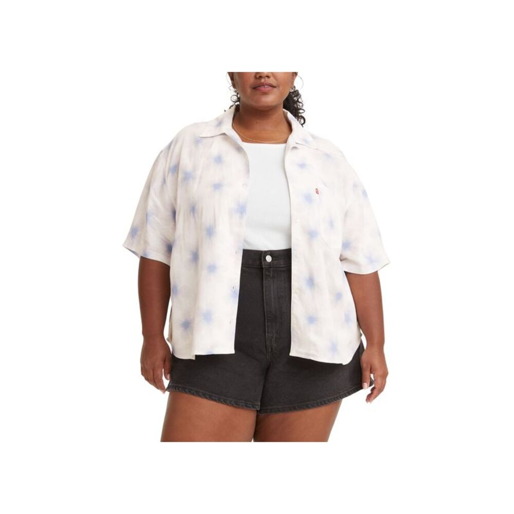 Levis Trendy Plus Size Dita Printed Button Front Blouse